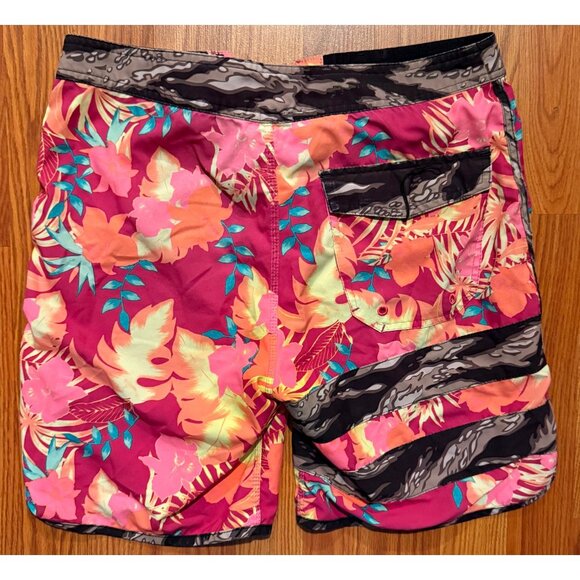 Hurley Block Party Flammo Board Shorts Mens 30 7" Floral AOP Swim Trunks - Picture 2 of 6